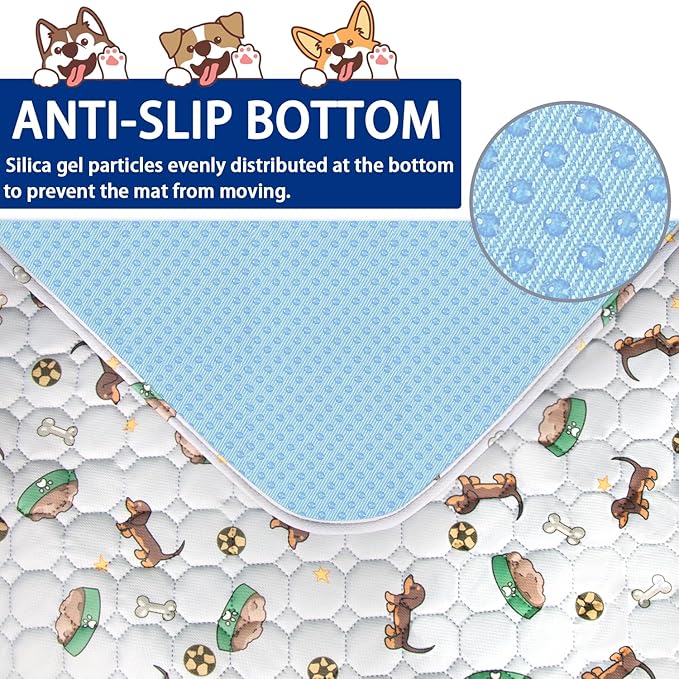 Washable Pee Pads for Dogs - Super Absorbent Reusable Puppy Pads 2Pack 48''x48'' Waterproof Dog Pee Pads Non-Slip Whelping Pads Leakproof Urine Pet Training Pads for Potty Wshable Puppy Pads