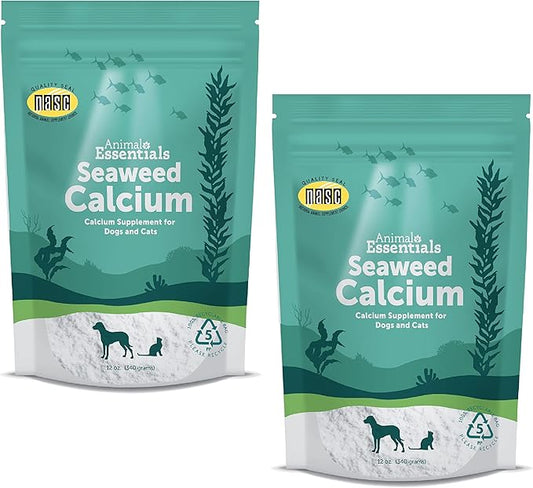 Animal Essentials Seaweed Calcium Supplement for Dogs & Cats, 12 oz (2-Pack), Iceland Seaweed Magnesium, Boron, Zinc