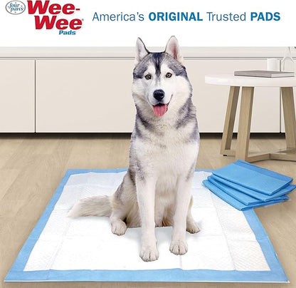 Four Paws Wee-Wee Odor Control with Febreze Freshness Pee Pads for Extra Large Dogs, Leak-Proof Floor Protection Dog & Puppy Quilted Potty Training Pads, Spring Fresh Scent, 28" x 30" (30 Count)