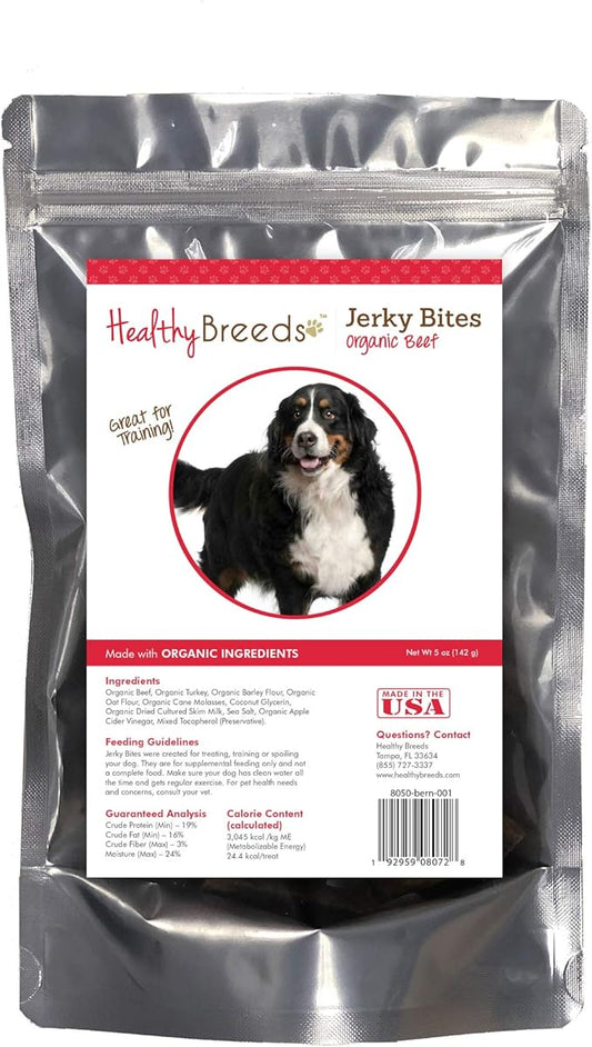 Healthy Breeds Bernese Mountain Dog Jerky Bites Beef Recipe Dog Treats 5 oz