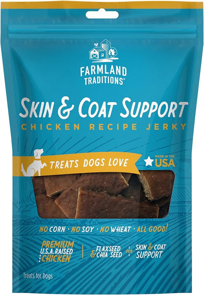 Farmland Traditions Skin & Coat Chicken Recipe Dog Jerky (14 ounce)