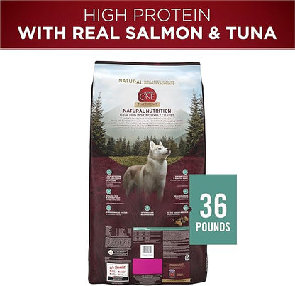 Purina ONE True Instinct with Real Salmon and Tuna Natural with Added Vitamins, Minerals and Nutrients High Protein Dog Food Dry Formula - 36 lb. Bag