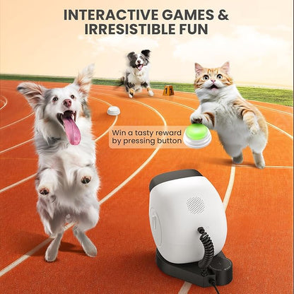 DOG CARE Pet Camera Treat Dispenser with Dog Button, 360° View Smart Dog Camera with Motion Tracking, Barking Alert, Night Vision, 5G WiFi Pan/Tilt Dog Security Camera for Dogs Cats