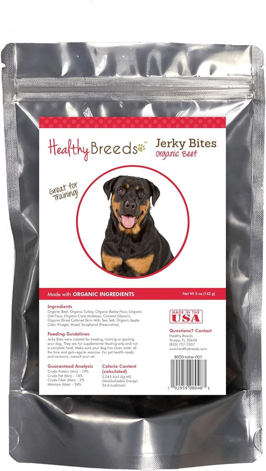 Healthy Breeds Rottweiler Jerky Bites Beef Recipe Dog Treats 5 oz