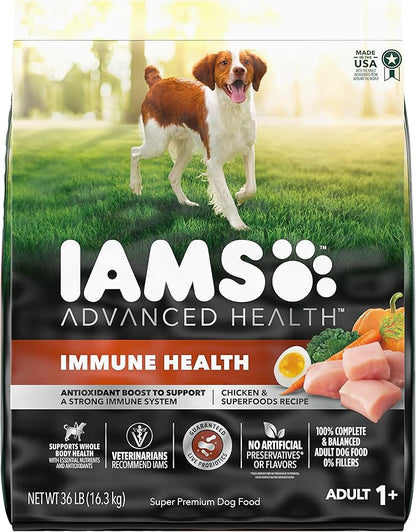 IAMS Advanced Health Immune Health Adult Dry Dog Food Chicken & Exclusive Superfoods Medley Recipe, 36 lb. Bag