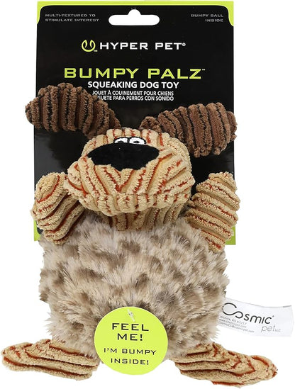 Hyper Pet Bumpy Palz 2-In-1 Interactive Dog Toys, Dog Chew Toys & Dog Puzzle Toy (Plush Dog Toy Exterior & Fun Squeaky Dog Ball Dog Toy Interior for Large Dogs, Medium Dogs & Small Dogs)