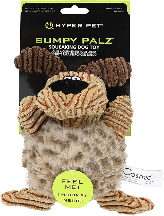 Hyper Pet Bumpy Palz 2-In-1 Interactive Dog Toys, Dog Chew Toys & Dog Puzzle Toy (Plush Dog Toy Exterior & Fun Squeaky Dog Ball Dog Toy Interior for Large Dogs, Medium Dogs & Small Dogs)