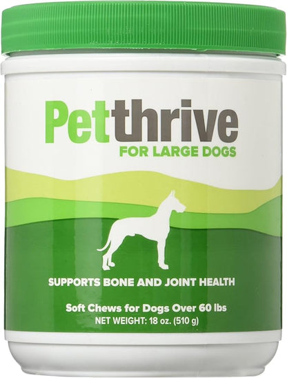 Dog Hip and Joint Support Supplement Soft Chews with Resveratrol and Hyaluronic Acid, Mobility Bites Chewables, Bacon Flavor, Large Breed