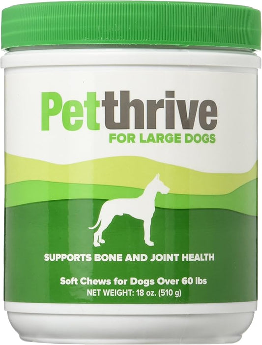 Dog Hip and Joint Support Supplement Soft Chews with Resveratrol and Hyaluronic Acid, Mobility Bites Chewables, Bacon Flavor, Large Breed
