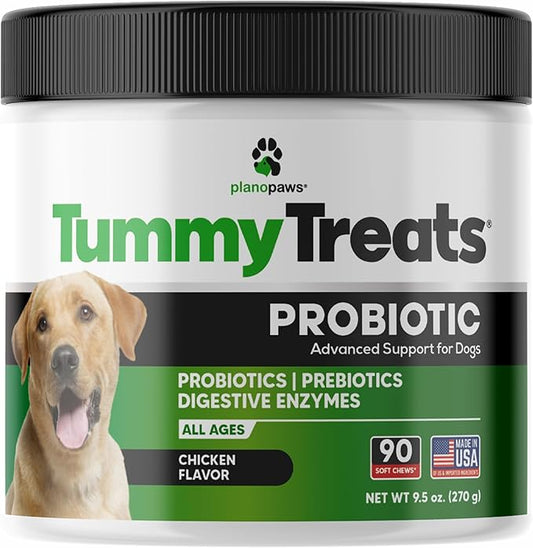 Probiotics for Dogs All Ages - Dog Probiotics for Digestive Health - Digestive Enzymes for Gut Flora, Diarrhea & Bowel Support - Gut Health Support Prebiotics for Dogs - 90 Probiotic Chews for Dogs