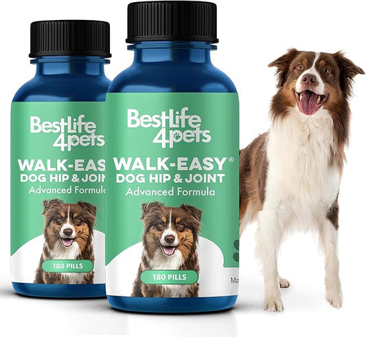 BestLife4Pets Extra Strength Dog Joint Supplement - Natural Hip and Joint Supplement for Dogs - Arthritis, Inflammation, and Hip Dysplasia Pain Relief for Dogs - Easy to Use Natural Pills