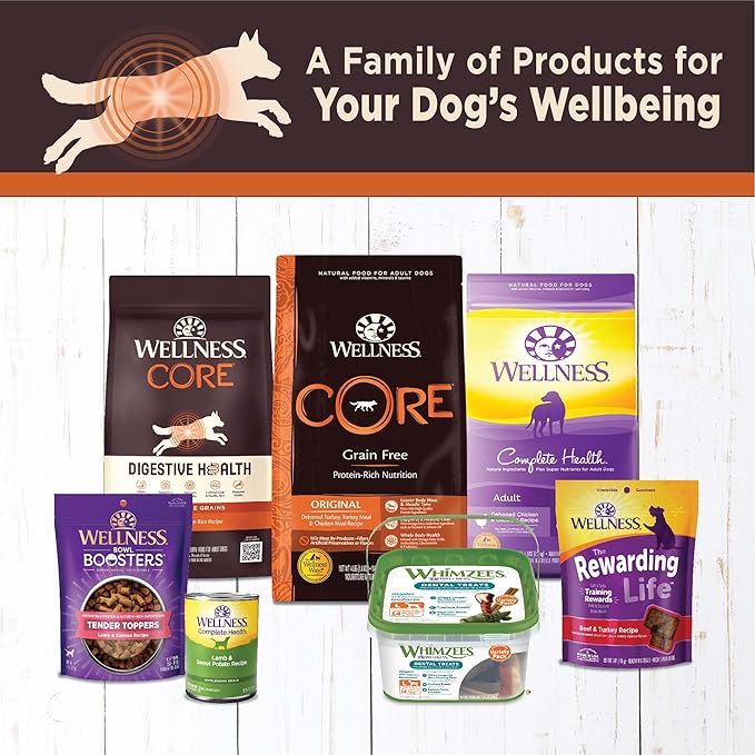 Wellness CORE Digestive Health Chicken & Beef Pate Variety Pack Grain Free Wet Dog Food, 13 Ounce Can (Pack of 6)