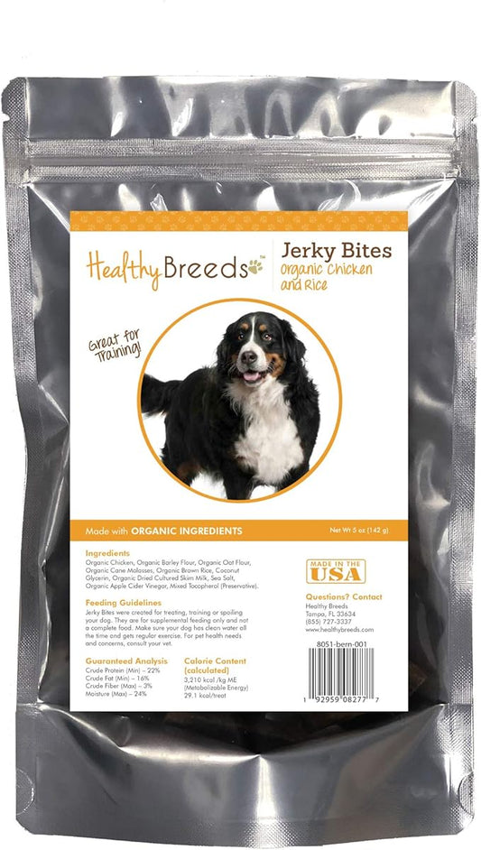 Healthy Breeds Bernese Mountain Dog Jerky Bites Chicken & Rice Recipe Dog Treats 5 oz