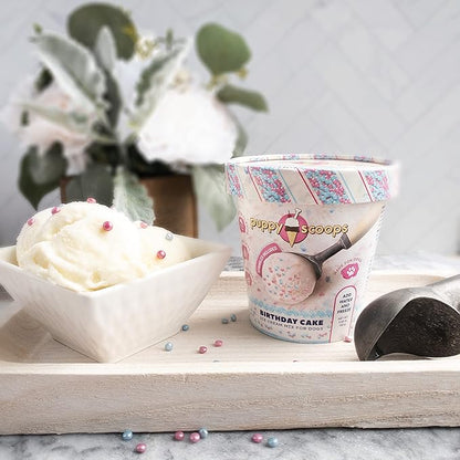 Dog Ice Cream Mix - Just Add Water and Freeze at Home, Powder Mix with Ice Cream Cup and Reusable Lid, Ice Cream Mix for Dogs by Puppy Scoops (Sprinkles), 5.65 oz Made in USA