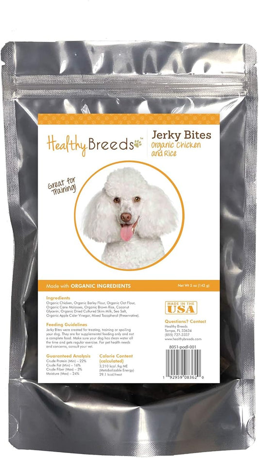 Healthy Breeds Poodle Jerky Bites Chicken & Rice Recipe Dog Treats 5 oz