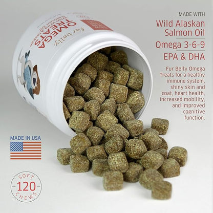 Salmon Oil for Dogs - Wild Alaskan Fish Oil for Dogs - Omega 3 for Dogs - Itch Relief for Dogs - Dog Joint Health - Dog Allergy Relief- Dog Itch Relief - 120 Dog Fish Oil Soft Chews