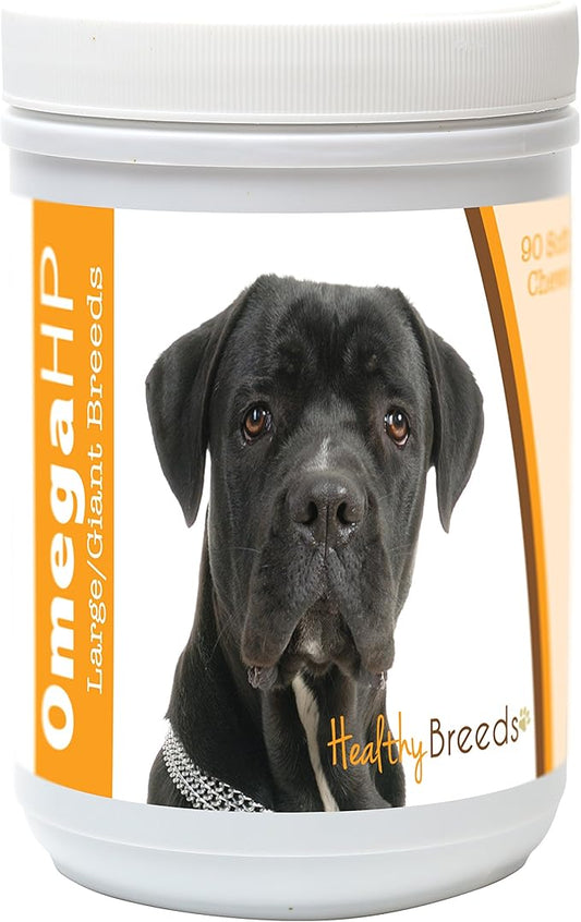 Healthy Breeds Cane Corso Omega HP Fatty Acid Skin and Coat Support Soft Chews 90 Count