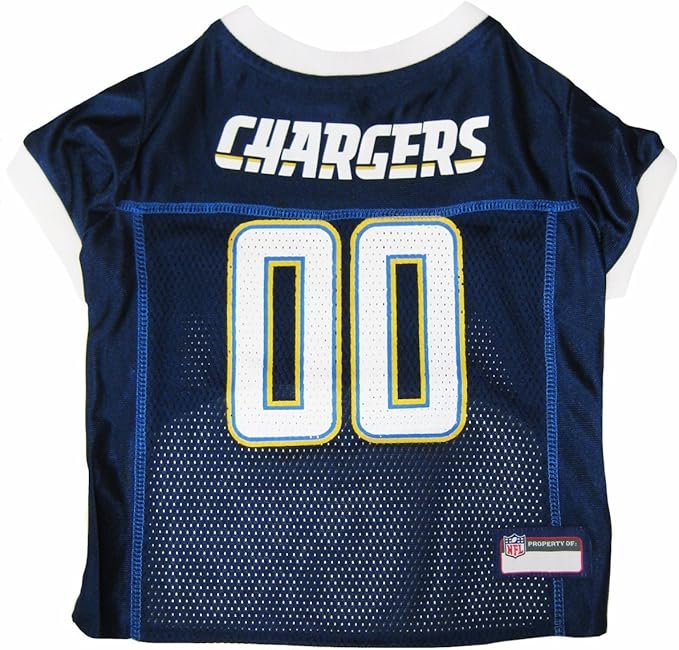 NFL Los Angeles Chargers Dog Jersey, Size: Medium. Best Football Jersey Costume for Dogs & Cats. Licensed Jersey Shirt