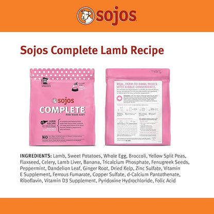 Sojos Complete Lamb Recipe Adult Grain-Free Freeze-Dried Raw Dog Food, 7 Pound Bag