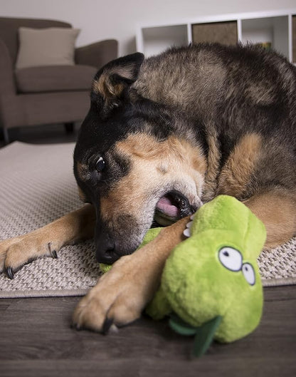 Hear Doggy Flatties with Chew Guard Technology Dog Toy, Gator, Large, Green, Model:58546