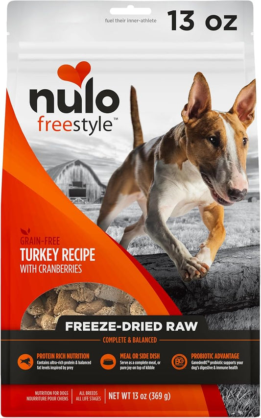 Nulo Freestyle Freeze-Dried Raw, Ultra-Rich Grain-Free Dry Dog Food for All Breeds and Life Stages with BC30 Probiotic for Digestive and Immune Health 13 Ounce (Pack of 1)