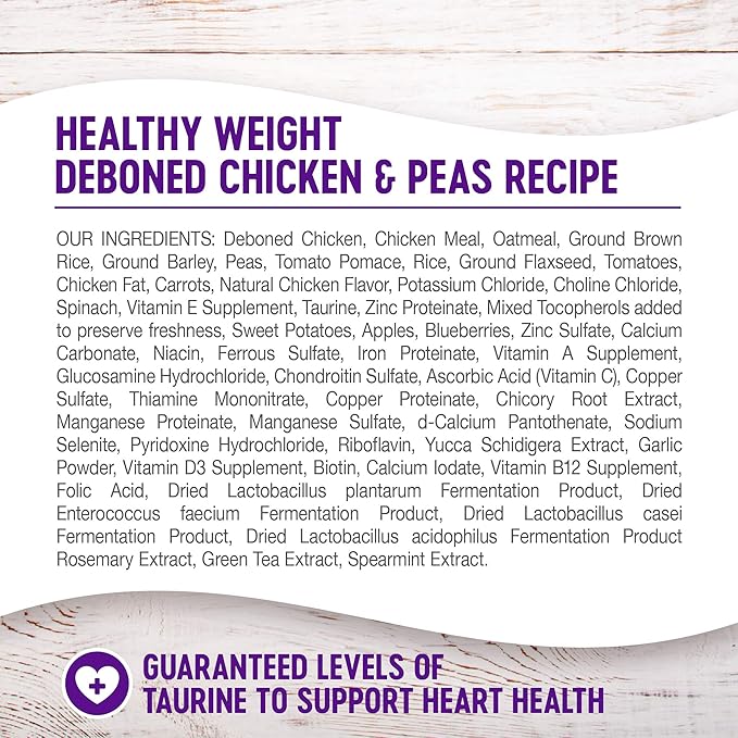 Wellness Complete Health Dry Dog Food with Grains, Natural Ingredients, Made in USA with Real Meat, All Breeds, For Adult Dogs (Healthy Weight - Chicken & Potatoes, 5-Pound Bag)