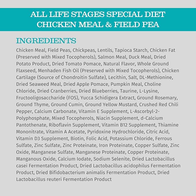 Blackwood Special Diet All Life Stages Dry Dog Food, 5Lb., Chicken Meal & Field Pea Recipe, with Superfood Ingredients, Grain Free Dog Food