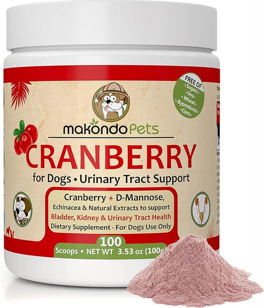 Dog Cranberry Supplement - Natural Dog UTI Treatment & Kidney Support for Dogs. Dog Supplement Powder Same as Cranberry Pills for Dogs. Puppy Supplies for Dog Pee Health - Dog Incontinence Product