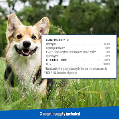 Adams Plus Flea & Tick Prevention Spot On for Dogs 15-30 Pounds, 12 Weeks & Older, 3-Month Supply, Kills Fleas, Flea Eggs, Flea Larvae & Brown Dog & Deer Ticks, Kills & Repels Mosquitoes For 30 Days