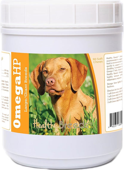 Healthy Breeds Vizsla Omega HP Fatty Acid Skin and Coat Support Soft Chews 90 Count