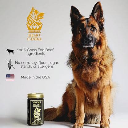 Whole Beast - Organ Blend Dog Treats - Skin & Coat, Digestion, Cognitive Function, and Energy - Beef, Liver, Heart, Kidney, Bone Broth and Blood - Whole Prey - 6oz