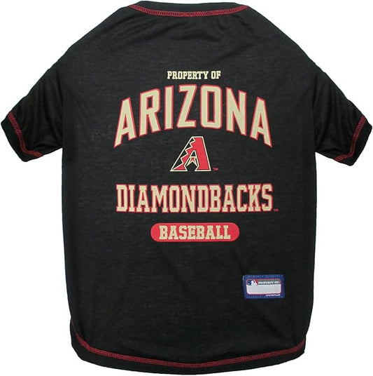 MLB Arizona Diamondbacks Dog T-Shirt, Medium. - Licensed Shirt for Pets Team Colored with Team Logos. - Premium Stretchable Materials for The Comfort of Your Dog & cat.