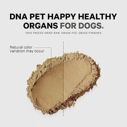 Happy Healthy Organs & Glands Supplement for Dogs, Freeze-Dried Raw Grass-Fed Beef Liver Heart Kidney Spleen Pancreas Bone Marrow, Bovine Thymus Multi Organ Powder, Canine Vitamins, 3 oz