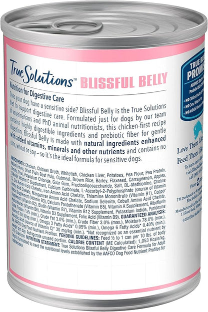 Blue Buffalo True Solutions Blissful Belly Wet Dog Food, Digestive Care Formula, Helps Maintain Stool Quality, 12.5-oz. Cans (12 Count)