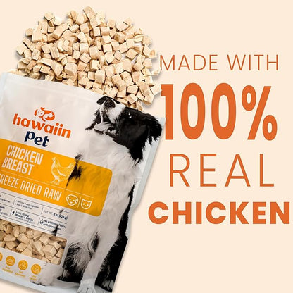 Freeze Dried Chicken Breast Dog Treats 8 oz, Raw Single Ingredient, Natural Healthy High Value, Gluten Free, Grain Free, High Protein