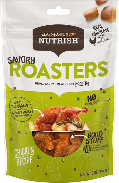 Rachael Ray Nutrish Savory Roasters Real Meat Dog Treats, Roasted Chicken Recipe, 5 Ounces (Pack of 5), Grain Free