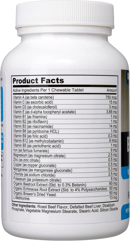 3in1 Blood Aid, Immunity & Energy for Dogs, Iron Supplement for Dogs, Helps Maintain Blood Health, Normal Red Blood Cells Levels & Normal Clothing Function, Iron for Dogs, Dog Iron Supplement