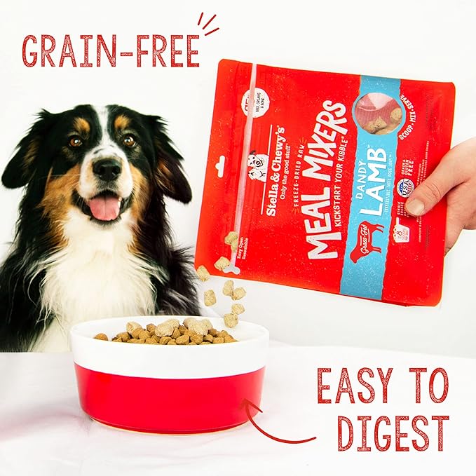 Stella & Chewy's Freeze Dried Raw Dandy Lamb Meal Mixer – Dog Food Topper for Small & Large Breeds – Grain Free, Protein Rich Recipe – 35 oz Bag