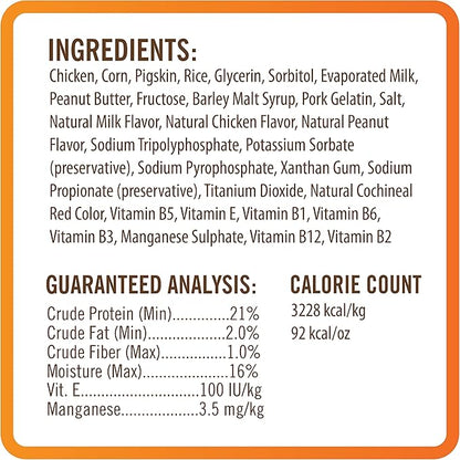 Nutri Chomps Dog Chews, 5-inch Twists, Easy to Digest, Rawhide-Free Dog Treats, 15 Count, Real Chicken, Peanut Butter and Milk flavors