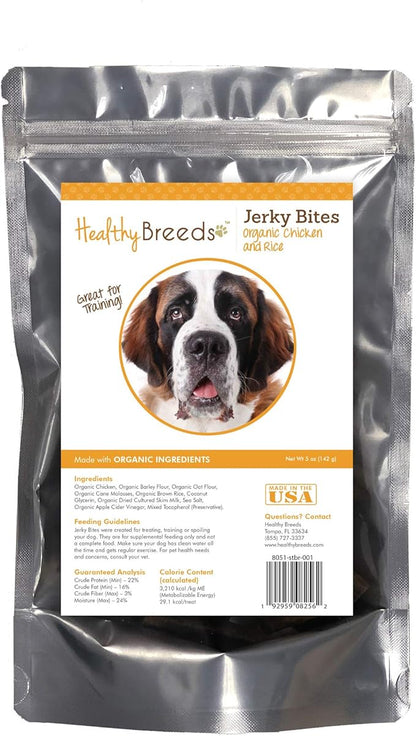 Healthy Breeds Saint Bernard Jerky Bites Chicken & Rice Recipe Dog Treats 5 oz