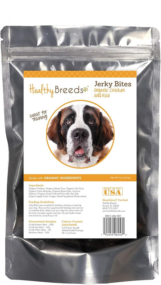 Healthy Breeds Saint Bernard Jerky Bites Chicken & Rice Recipe Dog Treats 5 oz