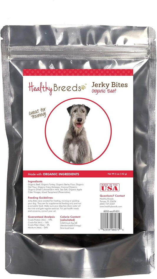 Healthy Breeds Irish Wolfhound Jerky Bites Beef Recipe Dog Treats 5 oz