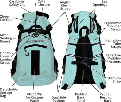 K9 Sport Sack | Dog Carrier Adjustable Backpack (Small, Plus 2 - Summer Mint)