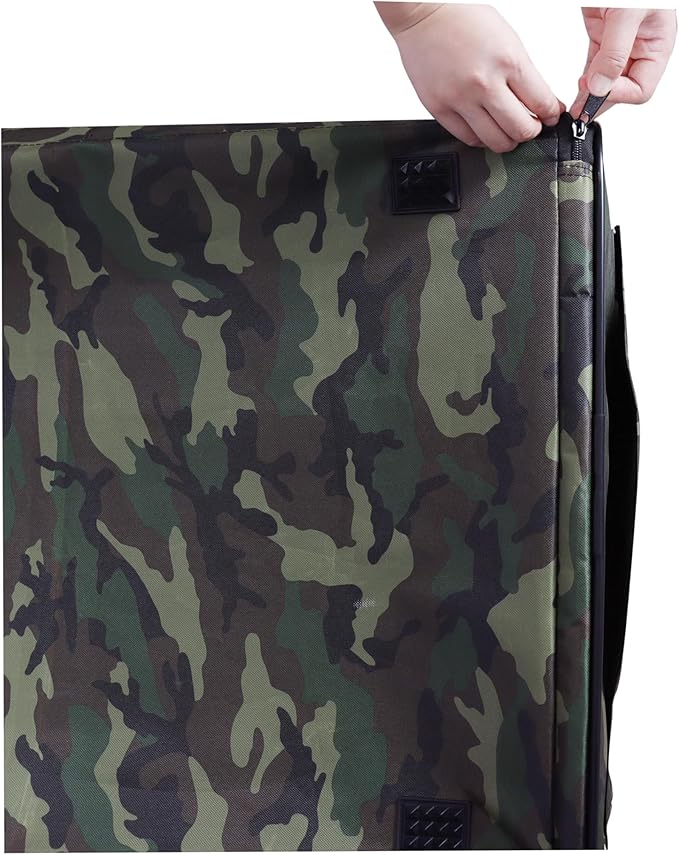 Go Pet Club 18" Soft Collapsible Dog Crate, Portable Pet Carrier, Thick Padded Pet Travel Crate for Indoor & Outdoor, Foldable Kennel Cage with Durable Mesh Windows, Forest Green Camo