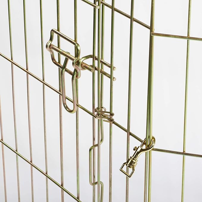 MidWest Homes for Pets Foldable Metal Dog Exercise Pen / Pet Playpen, Gold Zinc w/ door, 24'W x 48'H