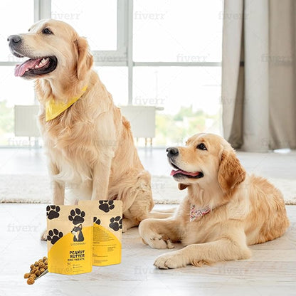 Grain Free Dog Treats, All Natural, Made in The USA, Peanut Butter flavor, Soft & Chewy, Low Calorie, 100% Recycled Packaging