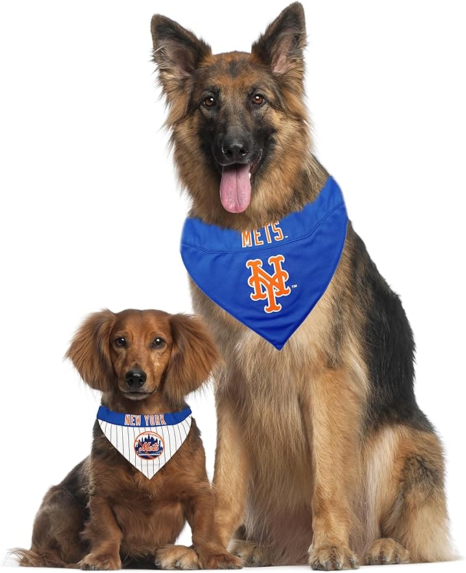 Pets First MET-3217-S-M MLB Dog Bandana - New York Mets Reversible Pet Bandana, Small/Medium, MLB Team Color