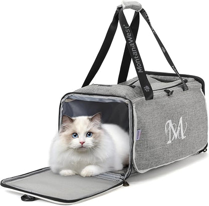 Cat and Dog Carrier,Pet Carrier for Small Medium Cats Puppies up to 15 Lbs,Soft Cat Carrier with Small Top Bag for Travel