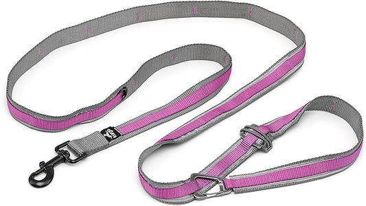 Kurgo 6 in 1 Quantum Leash, Hands Free Leash for Dogs, Running Belt Lead, Crossbody & Waist Belt Style, Reflective, Carabiner Clip, for Training, Hiking, or Jogging, 4 colors