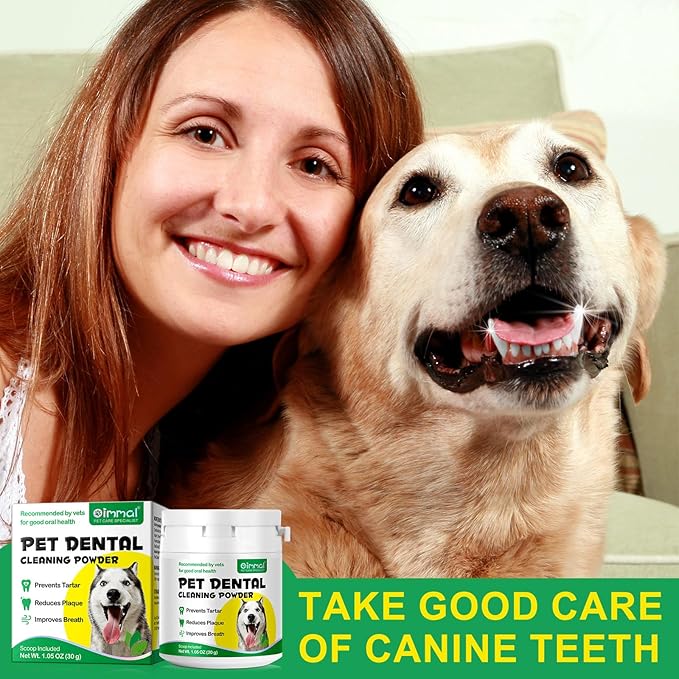 2 PACK Dog Teeth Cleaning Powder,Dog Dental Powder with Probiotics Effectively Remove Tartar,Plaque,Stains,Bad Breath,Dog Teeth Cleaning Power Support Oral Care for Small,Medium,Large Dogs,1.05oz